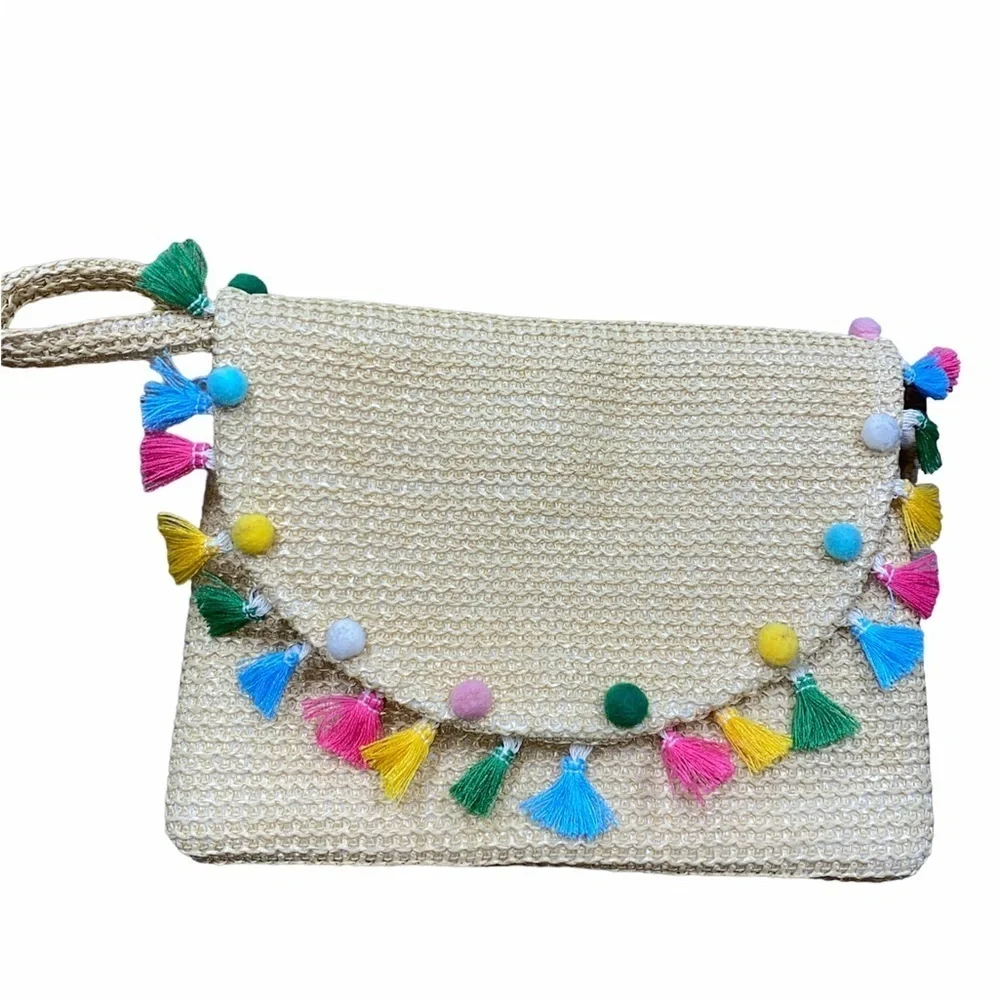 Gorgeous tassel boho small clutch wristlet bag